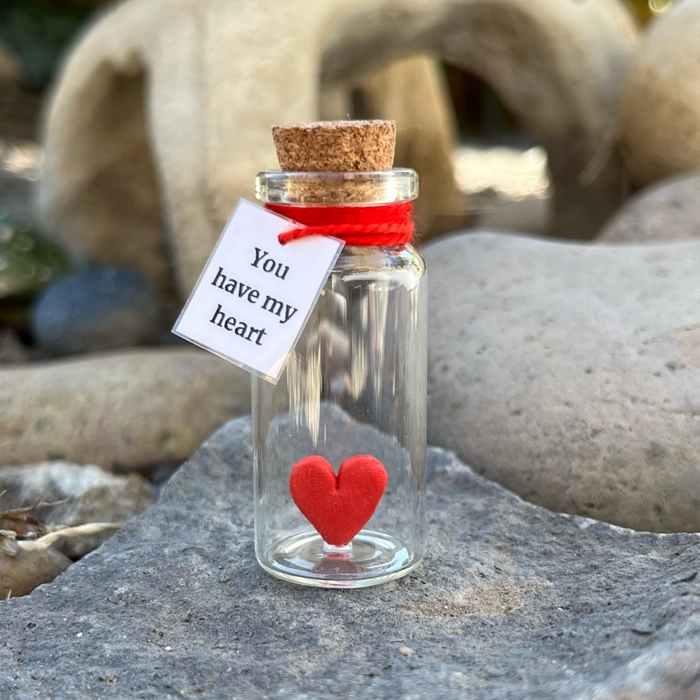 Red Heart Message in a Bottle Gift
